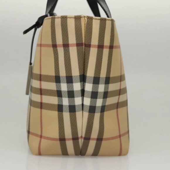 BURBERRY Nova Check Hand Bag PVC Beige Auth - Picture 3 of 16